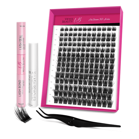 VEYESBEAUTY Rise Wispy Lash Clusters – Lifted Volume 10-18mm Mixed Lengths, 168 Pcs DIY Lash Extensions, Lightweight & Reusable Eyelash Kit