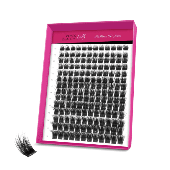VEYESBEAUTY Rise Wispy Lash Clusters – Lifted Volume 10-18mm Mixed Lengths, 168 Pcs DIY Lash Extensions, Lightweight & Reusable Eyelash Tray