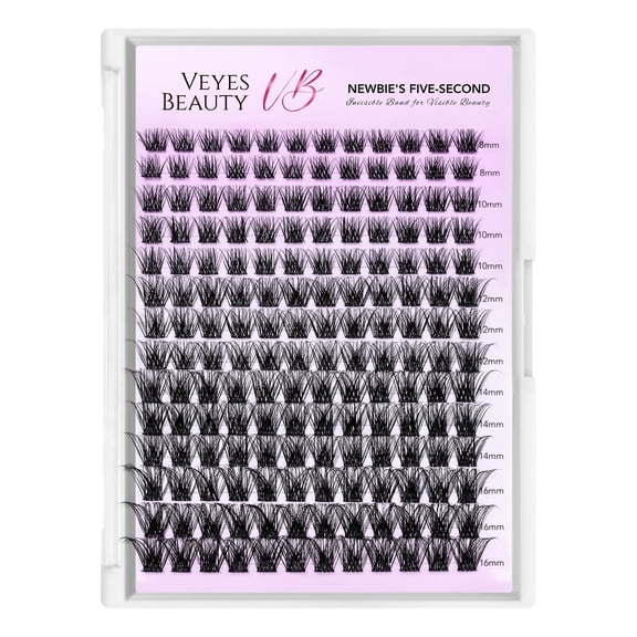 VEYESBEAUTY Siren Lash Clusters 168pcs, Dense Voluminous Individual Lashes with Invisible Band, Flase Eyelashes Reusable up to 7 Days Lash Tray