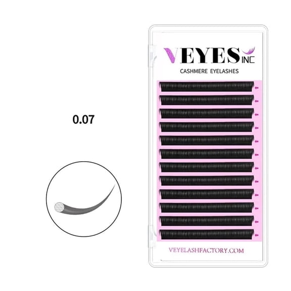 VEYESINC Cashmere Lashes 0.07 C Curl – Faux Mink Individual Volume Lashes, Soft & Natural for Professionals 8-16mm Mix