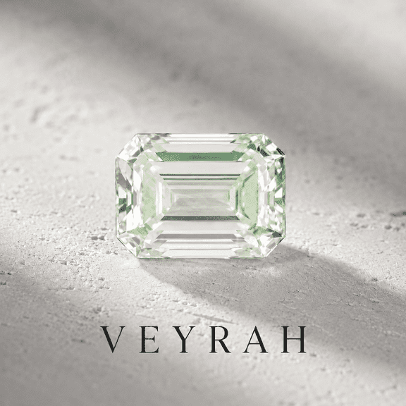 VEYRAH 3 Carat Aquamarine Blue Emerald Cut Moissanite Stone with GRA Certificate, Sparkling Faceted Stone