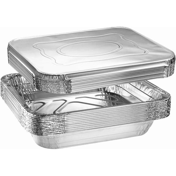 VEZEE 9x13 Half Size Aluminum Disposable Pans - Serve Various Delicacies for Events - 40 Counts