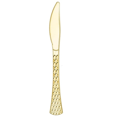 VEZEE Glamour Collection Extra Heavyweight Disposable Knifes Gold Pack of 80