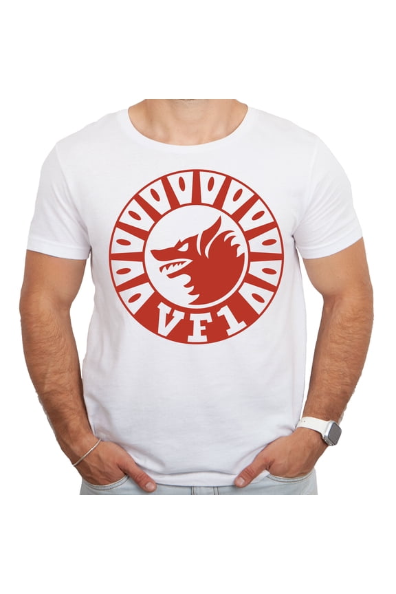 VF-1 Wolfpack Logo White Adult Shirt-Small