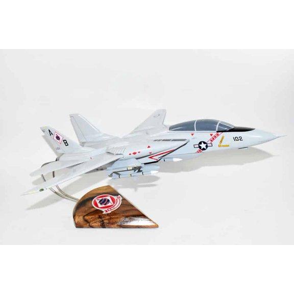VF-102 Diamondbacks F-14a (1992) Model, 1/42 (18") Scale, Mahogany, Navy, Fighter