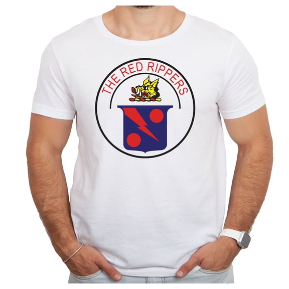 VF-11 Red Rippers Patch White Adult T-Shirt-3XL