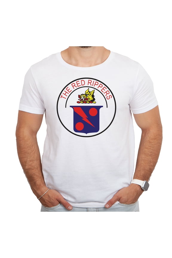 VF-11 Red Rippers Patch White Adult T-Shirt-3XL