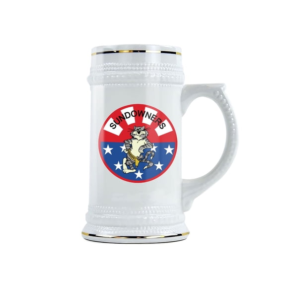 VF-111 Sundowners Tomcat Patch 22 oz Ceramic Beer Stein