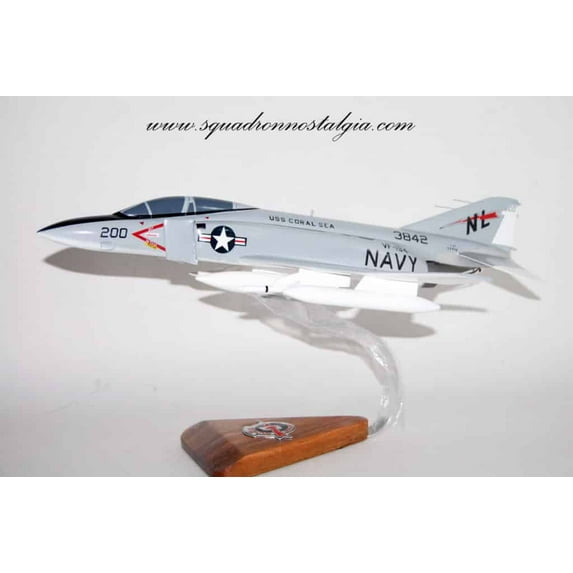 VF-194 Red Lightnings F-4J (1977) Model, 1/42 (18") Scale, Mahogany, Navy, Fighter