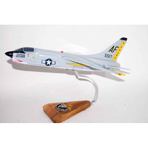 VF-33 Tarsiers F-8 Crusader Model,Vought F-8 Crusader,18",Mahogany Scale Model
