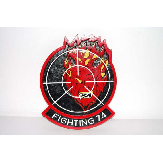 VF-74 Be-devilers (Red) Plaque, 14, Mahogany, Navy