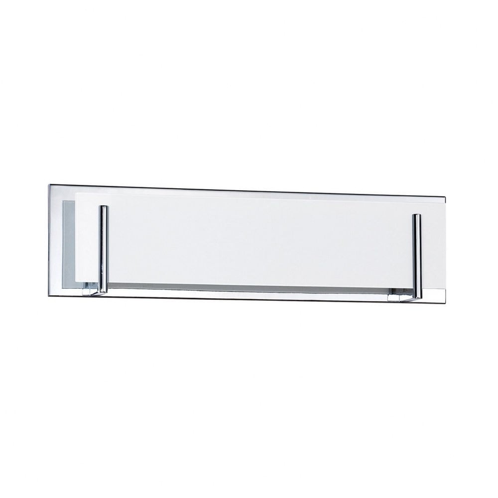 Aurora Chrome 4-Light Bath Vanity with Dimmable White Glass Shades