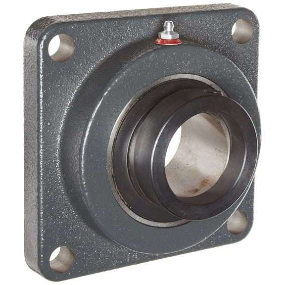 Browning VF4E-223 Normal-Duty Flange Unit, 4 Bolt, Eccentric Lock, Regreasable, Contact and Flinger Seal, Cast Iron, Inch, 1-7/16" Bore, 3-5/8" Bolt Hole Spacing Width, 4-5/8" Overall Width