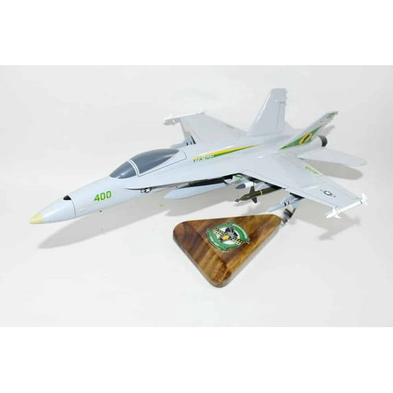 VFA-105 Gunslingers 2003 F/A-18C Model, Navy, 1/37th (18") Scale, Mahogany