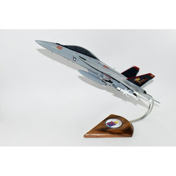VFA-11 Red Rippers F/A-18F Model, Navy, 1/40th (18") Scale, Mahogany, Fighter/Attack