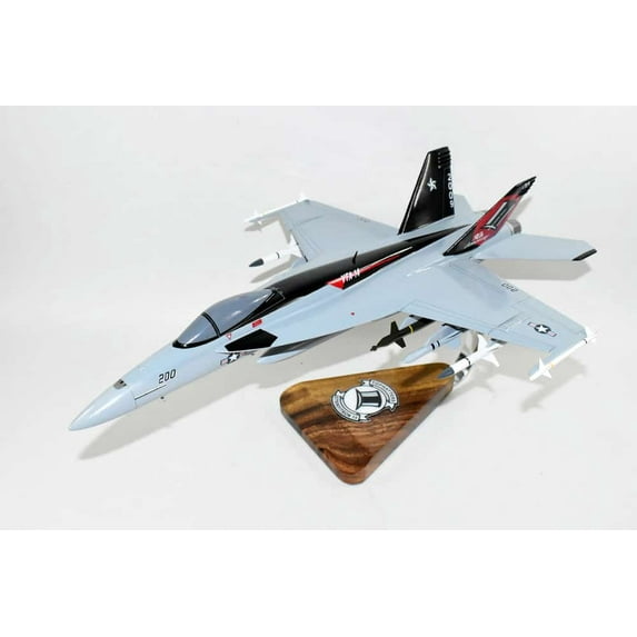 VFA-14 Tophatters (90th Anniversary) F/A-18E Model, Navy, 1/40th (18") Scale, Mahogany, Fighter