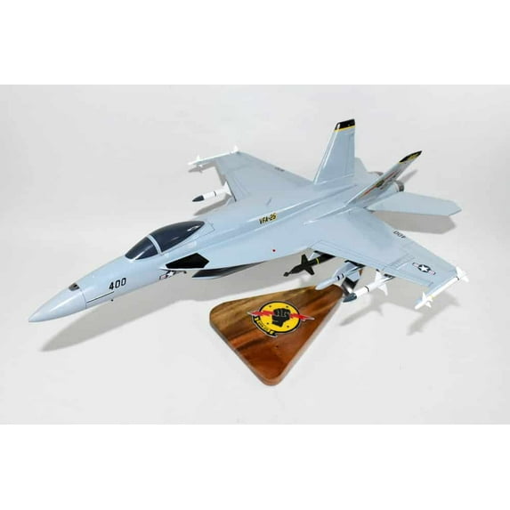 VFA-25 Fist of the Fleet USS Lincoln 2017 F/A-18E Model, Navy, 1/40th (18") Scale, Mahogany, Fighter