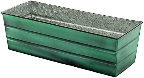 Medium Green Galvanized Steel Outdoor Flower Box