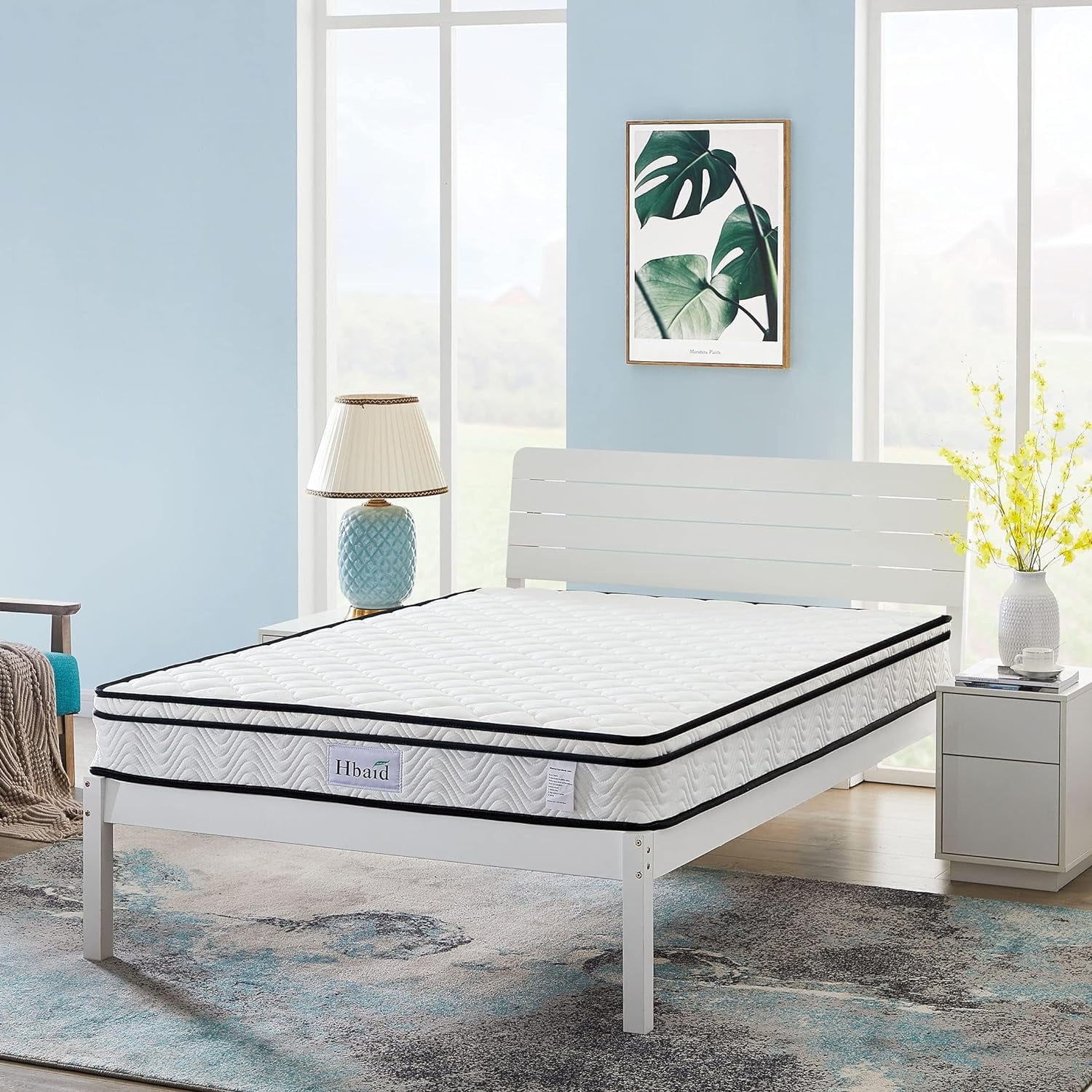VFD 10 Inch Memory Foam and Spring Hybrid Mattress - Medium Feel - Bed in a Box - Individually Wrapped Pocket Coils - Breathable - Cooling - Twin Size
