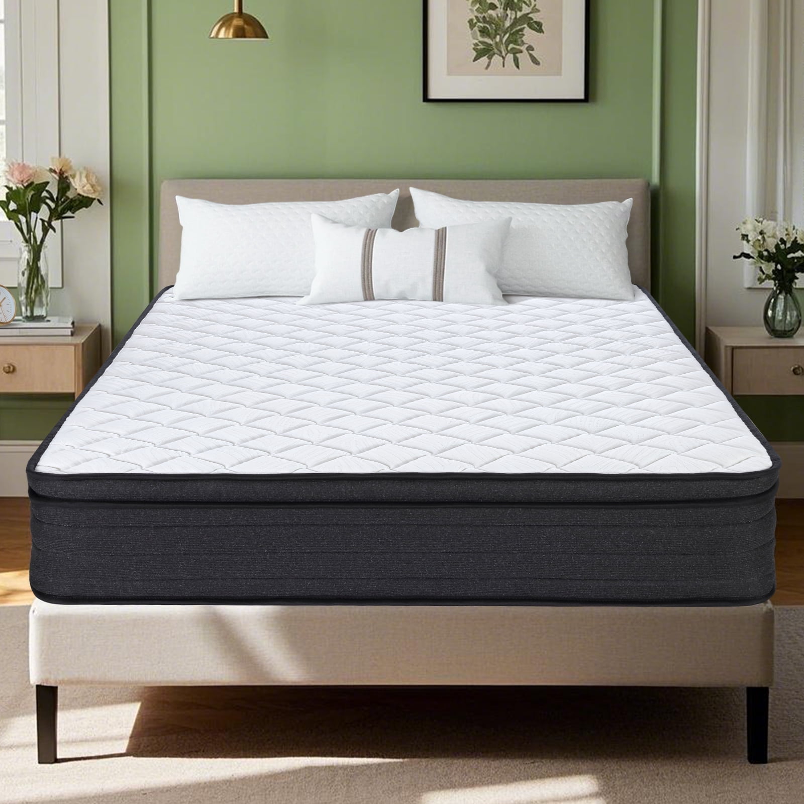 VFD 12 inch King Size Hybrid Mattress - Medium Firm, Memory Foam & Pocket Springs, Motion Isolation, Edge Support, Pressure Relief, Ships Compressed