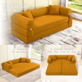 thumbnail image 1 of VFD Compression Sofa - 3 Seats Convertible Floor Sofa Bed - with Pillow Back Support Armrest - Comfy Foldable Sofa Bed Compressed Sofa in Box - Corduroy Fabric - for Living Room Bedroom, 1 of 12