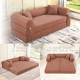 thumbnail image 1 of VFD Compression Sofa - 3 Seats Convertible Floor Sofa Bed - with Pillow Back Support Armrest - Comfy Foldable Sofa Bed Compressed Sofa in Box - Corduroy Fabric - for Living Room Bedroom, 1 of 12