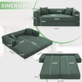thumbnail image 1 of VFD Compression Sofa - 3 Seats Convertible Floor Sofa Bed - with Pillow Back Support Armrest - Comfy Foldable Sofa Bed Compressed Sofa in Box - Corduroy Fabric - for Living Room Bedroom, 1 of 10