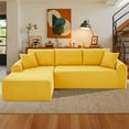 thumbnail image 1 of VFD Modular Sectional Couch in a Box 103" L Shaped Boneless Cloud Couch with Deep Seat, Convertible Sofa Bed for Living Room Bedroom Apartments Dorms, No Assembly Required, Yellow, Left Facing Chaise, 1 of 14