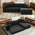 thumbnail image 1 of VFD Modular Sectional Couch in a Box 103" L Shaped Boneless Cloud Couch with Deep Seat, Convertible Sofa Bed for Living Room Bedroom Apartments Dorms, No Assembly Required, Black, Right Facing Chaise, 1 of 16