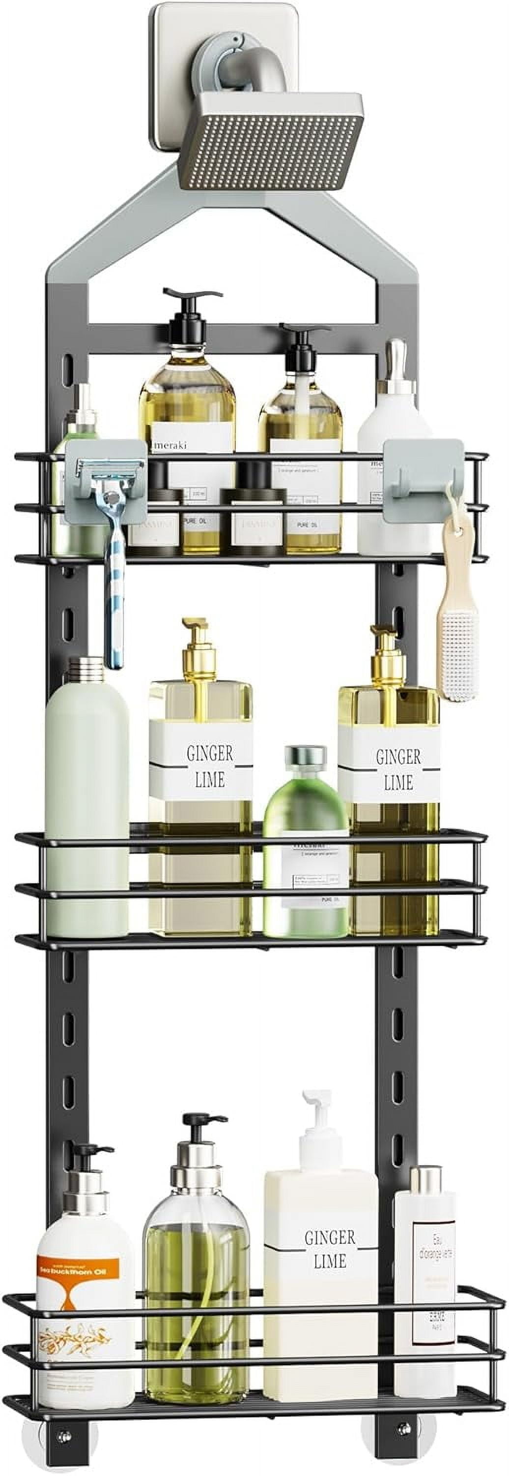 VFDTBUHN Adjustable Anti-Slip Shower Caddy Over Head Rustproof Bathroom ...