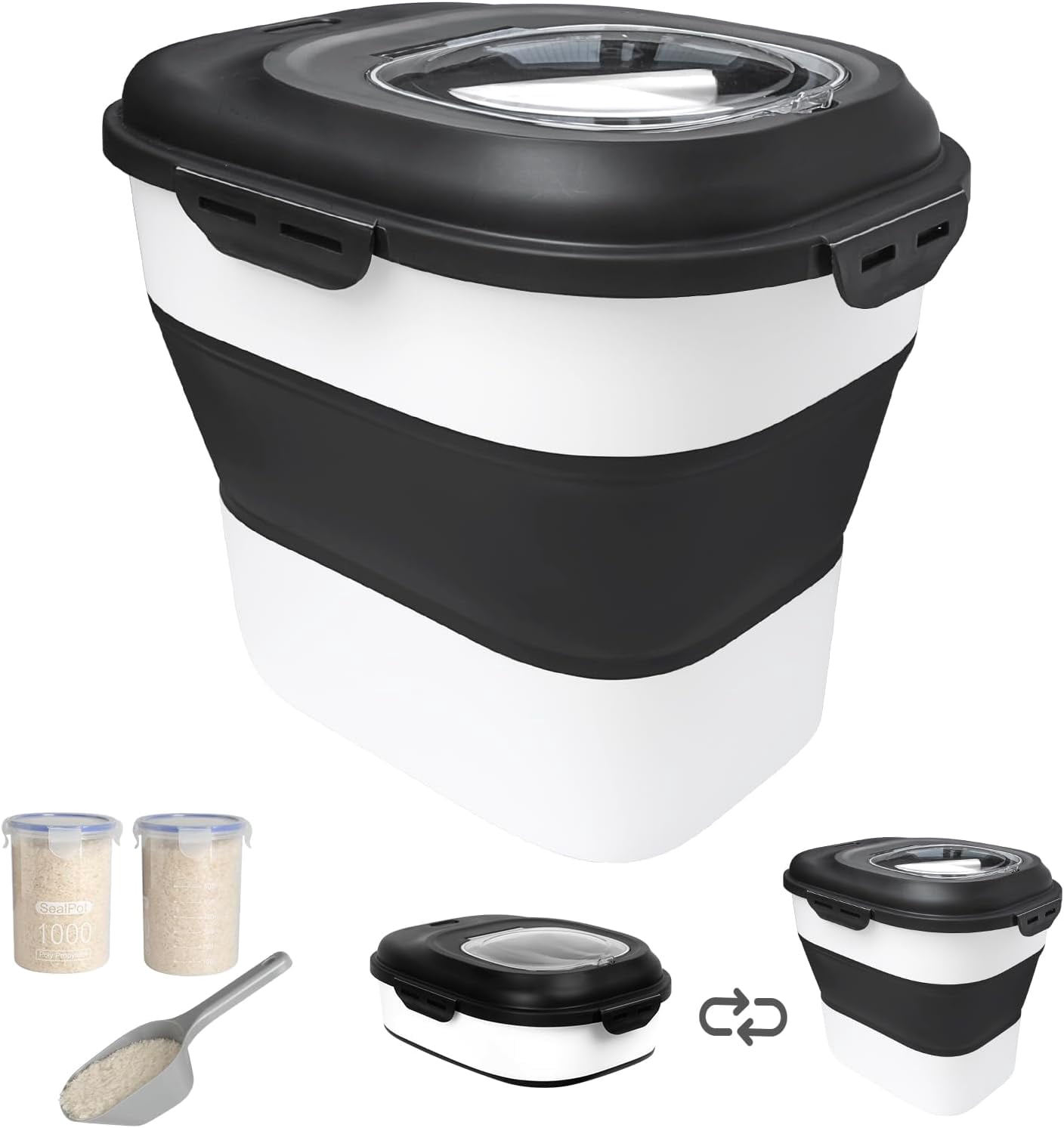 VFDTBUHN DDMOMMY 20-30 Lbs Rice Storage Container Collapsible Food ...