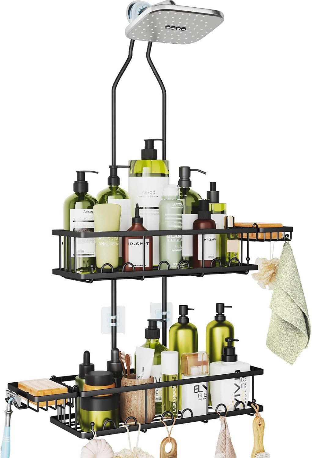 VFDTBUHN Shower Caddy Hanging Adjustable Height Organizer for Over ...