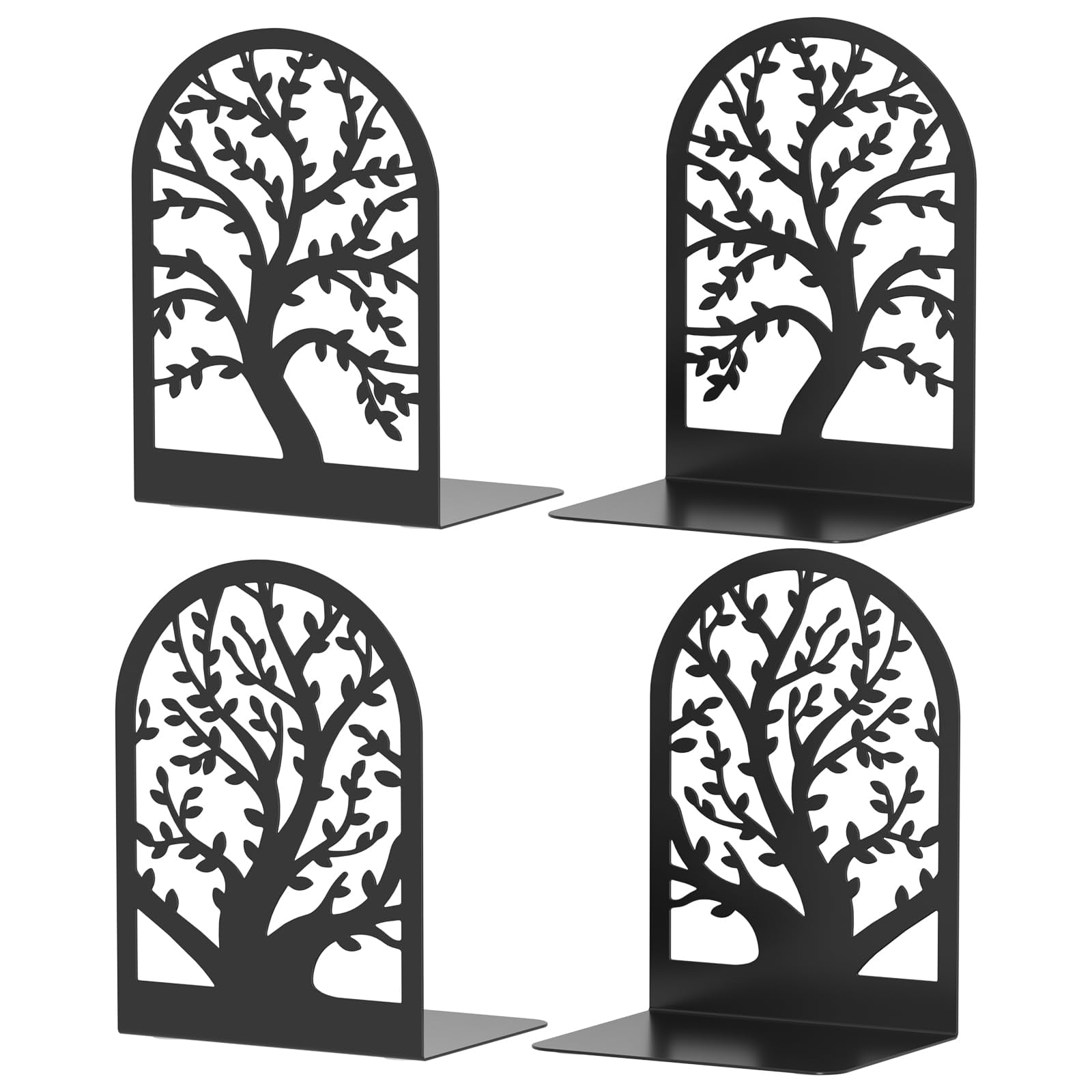 Tree Bookends VFINE Bookends, Black Metal Book Ends, Bookends for Shelves, Tree Book ...