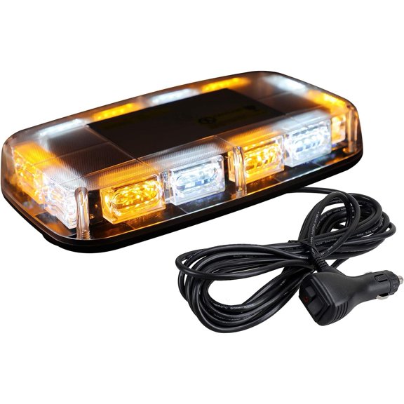 VFM 48LED Roof Top Strobe Lights, High Visibility Emergency Safety Warning LED Mini Strobe Light bar with Magnetic Base for 12-24V Snow Plow, Trucks, Construction Vehicles