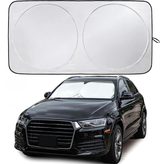 VFM Car Windshield Sunshade | Automotive window shade | Blocks Heat & Keeps Interior Cool | Universal Fits Cars, SUVs, Trucks | Automotive Sun Screen, Visor & Car Accessories for Summer