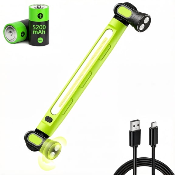VFM Work Light, 2500LM Bright LED, 5200mAh Rechargeable Magnetic Underhood Work Light with Hooks, Cordless Battery Powered Mechanic Light for Car Repairing/Inspection/Garage/Workshop/Emergency