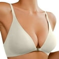 thumbnail image 1 of VFRGHD Bras For Women Front Closure Bras For Women No Underwire Low Cut V Padded Bralette Seamless Comfy Bras With Support Soft Comfortable Bras, 1 of 8