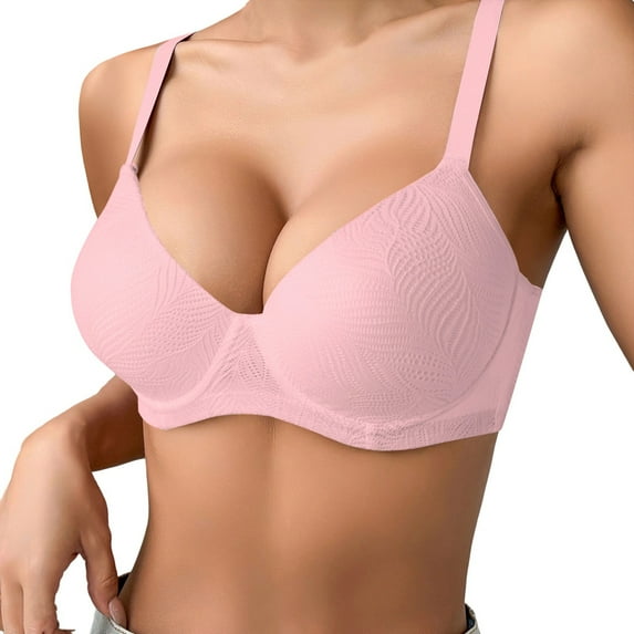VFRGHD Wireless Bras For Women Thin Solid Color Comfortable Breathable Push Up Bra With Underwire Comfy Bralette Tshirt Everyday Bras Lightly Comfort Bra