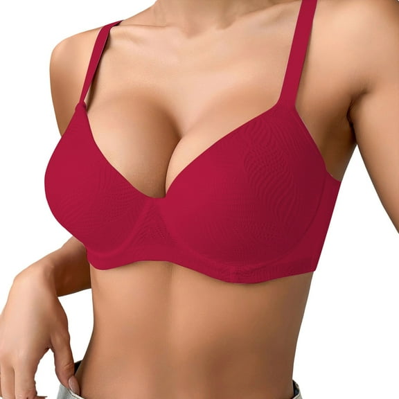 VFRGHD Wireless Bras For Women Thin Solid Color Comfortable Breathable Push Up Bra With Underwire Comfy Bralette Tshirt Everyday Bras Stylish Brassieres
