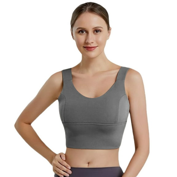 VFRGHD Womens U Back Sports Bra Scoop Neck Workout Yoga Tops Bras For Women Solid Color Supportive Padded Yoga Bra Suspender Soft Tshirt Bras