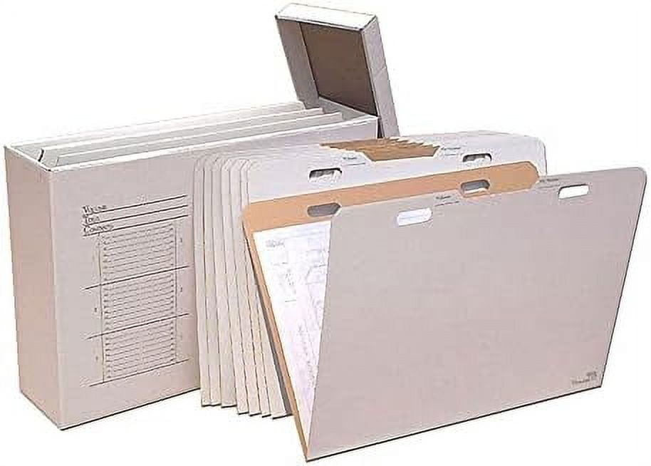VFile37 Vertical File Storage Box with 8 VFolder37 Stores Flat Items Up