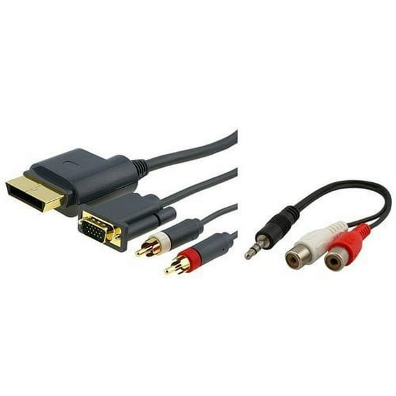 VGA AV Cable + 3.5mm RCA Adapter for Xbox 360