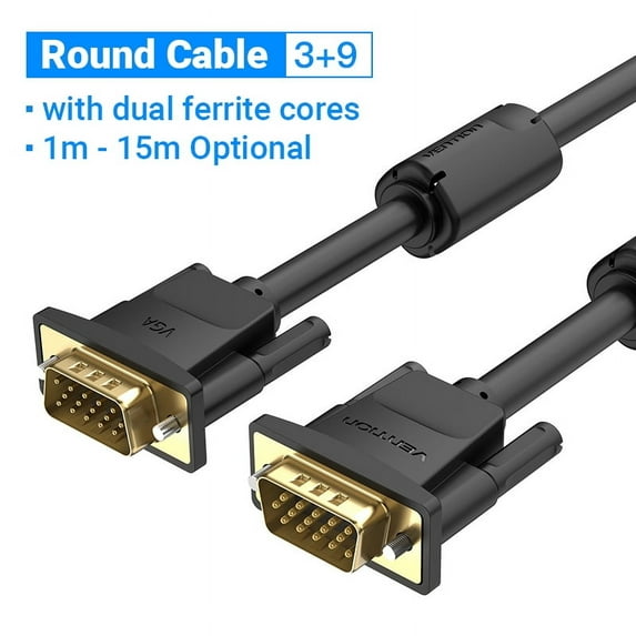 VGA Cable Male to Male 1080P 15 Pin VGA to VGA Cable for Monitor Projector TV Braided Shielding Cord 1m 5m VGA Converter Round Cable DAD 1m