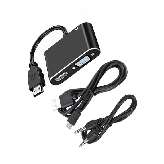 VGA Converter Adapter 3.5mm Ouput Support 1080P Plug and Play