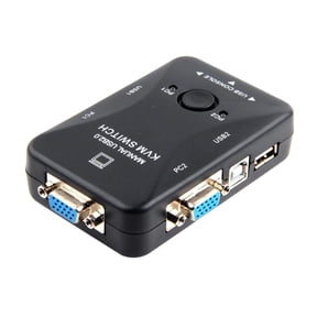 VGA KVM Switch - 2-Port, Share Monitor/Keyboard/Mouse Between Two Computers, Supports 1920x1440 Resolution, Easy Switching with Button Control