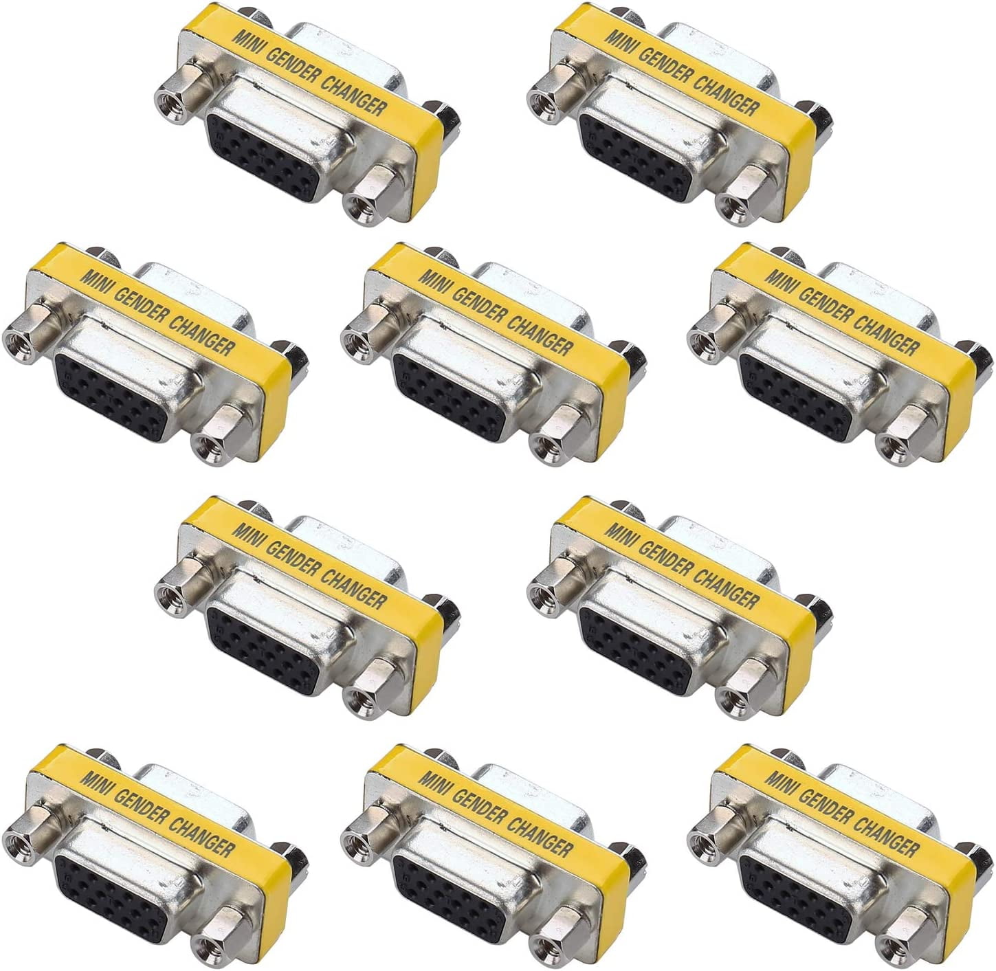 VGA Mini Gender Changer 10 Packs 15 Pin VGA SVGA Female to Female