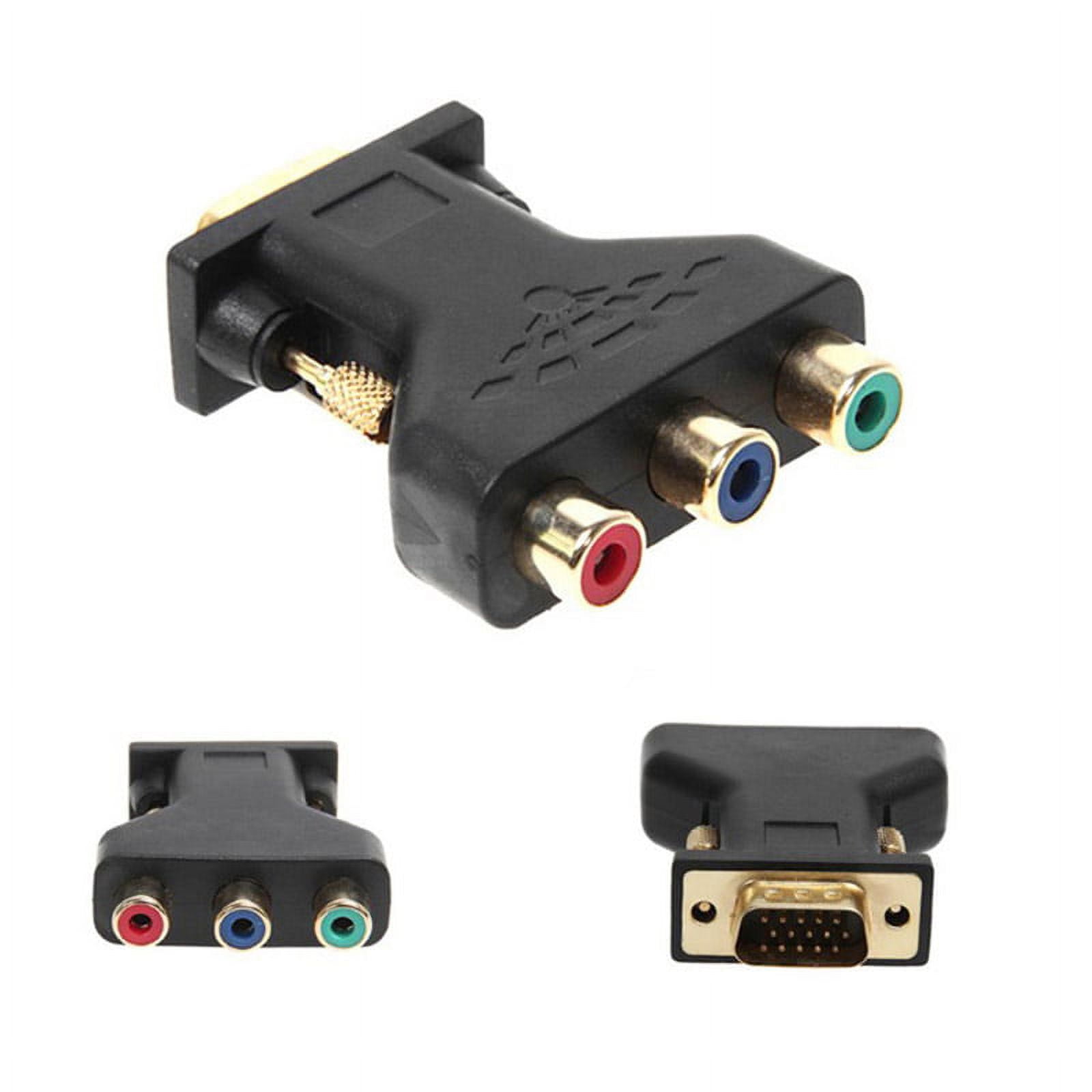 VGA RCA Adapter 3RCA Video Female To HD 15 Pin VGA Converter Component ...