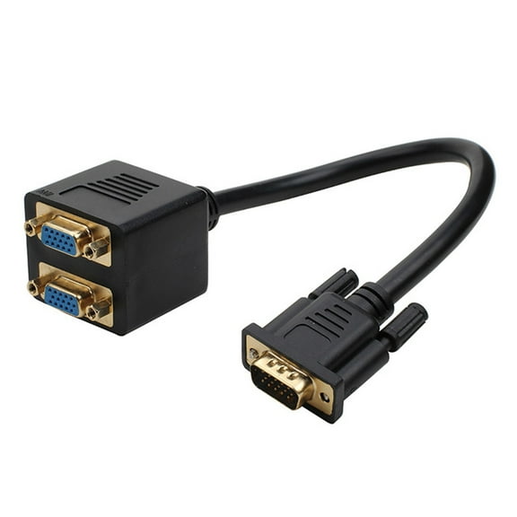 VGA Splitter Cable 1Input 2Output 1080P Double Monitor Adapter 25cm Cable For PC Laptop Projectors LCD TVs Box Displays
