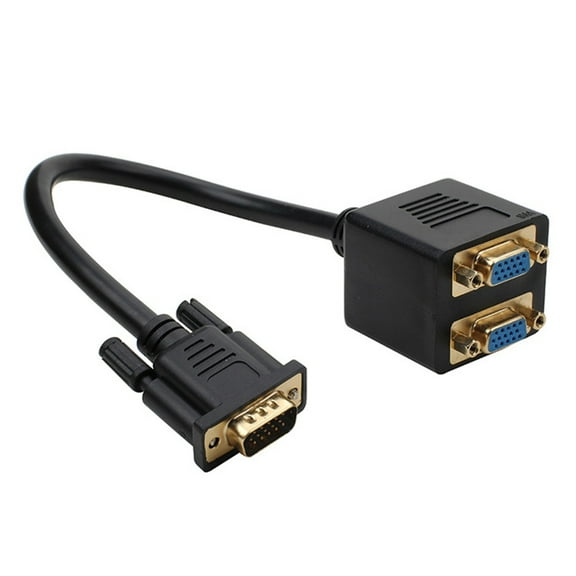 VGA Splitter Cable 1Input 2Output 1080P Double Monitor Adapter 25cm Cable For PC Laptop Projectors LCD TVs Box Displays