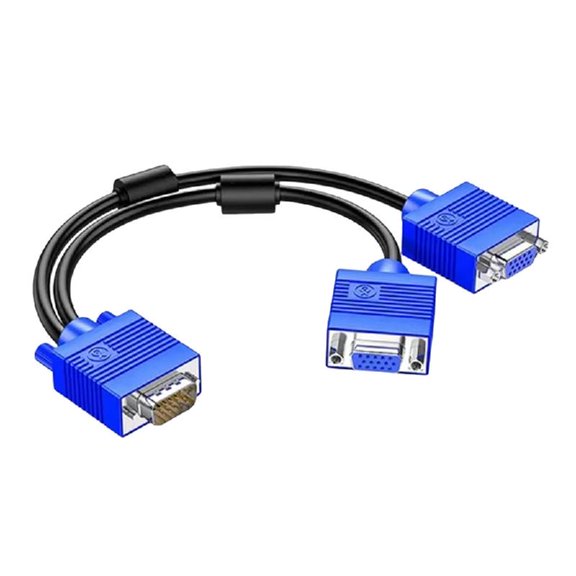 VGA Splitter Cable Monitor 1080P Coppered High-Speed 20cm/180cm
